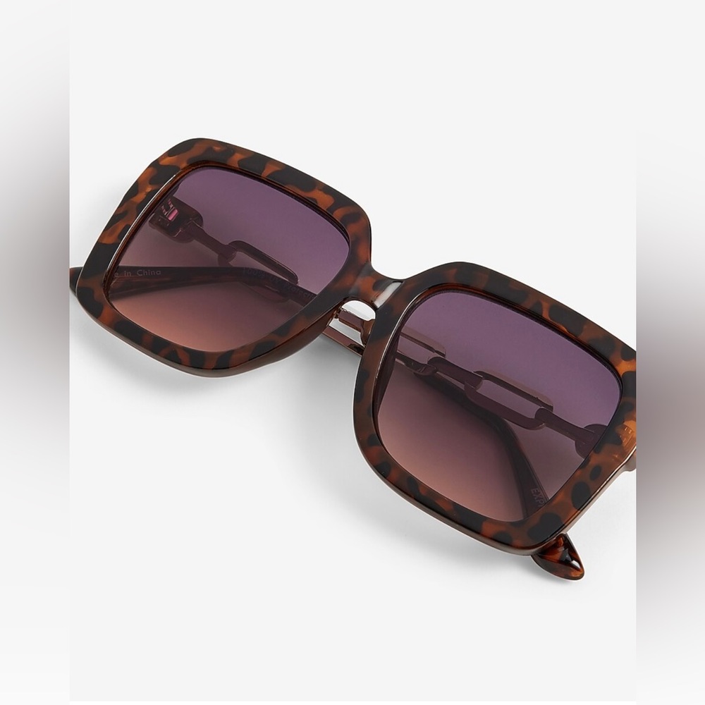 Express Retro Oversized Square Frame Chain Sungla… - image 7